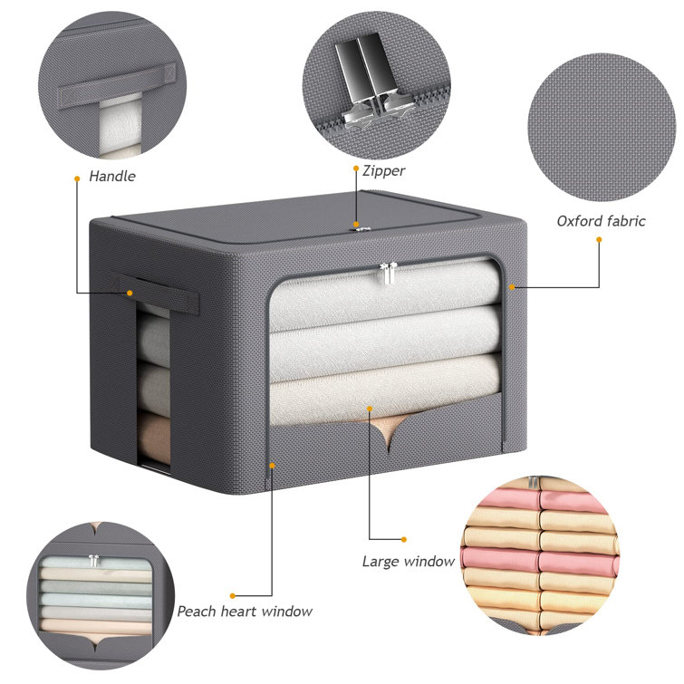 Hokku Designs Fabric Storage Bin Set of 3 Wayfair